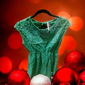 Beautiful bright green lace dress